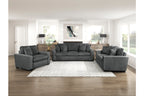 Homelegance 9720DG-SL 2 pc Holleman dark gray textured fabric sofa and love seat set
