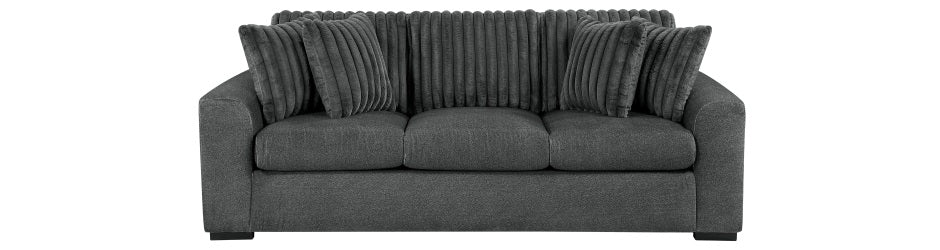 Homelegance 9720DG-SL 2 pc Holleman dark gray textured fabric sofa and love seat set