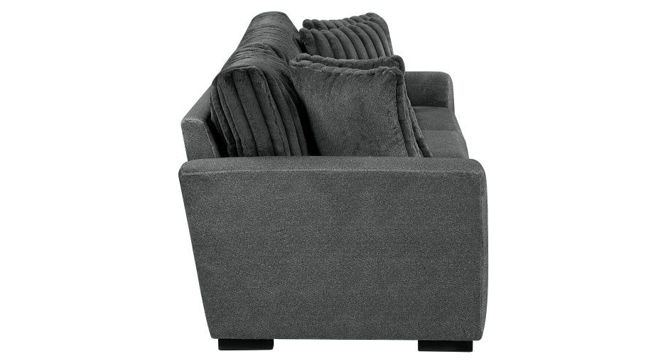Homelegance 9720DG-SL 2 pc Holleman dark gray textured fabric sofa and love seat set