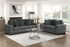Homelegance 9720DG-SL 2 pc Holleman dark gray textured fabric sofa and love seat set
