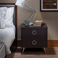 Acme 97336 Elms espresso finish wood 2 drawer nightstand bed side end table