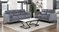 Tristan Grey Fabric Sofa & Love Seat Set – 9733DGY-SL