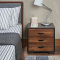 Acme 97340-clearance Eloy walnut / espresso finish wood 3 drawer nightstand bed side end table