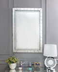 Acme 97386 Nysa mirrored front and faux crystal diamond shapes wall mirror