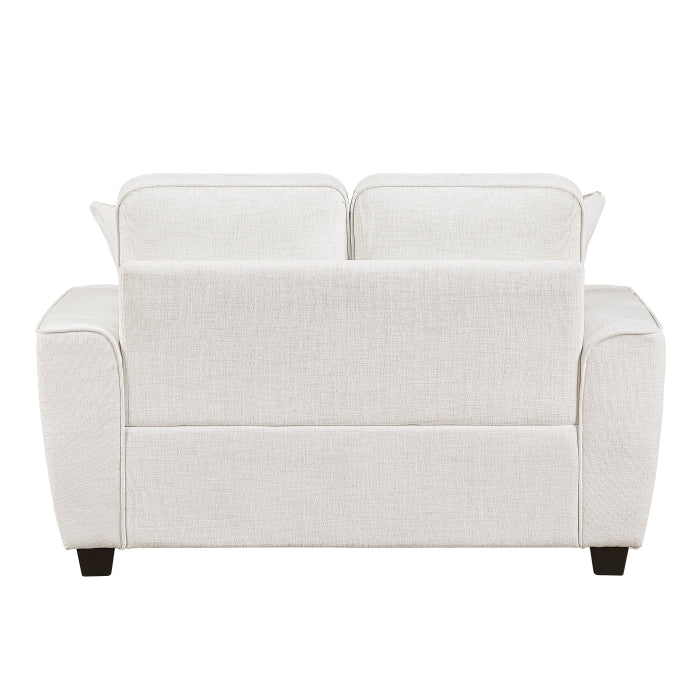 Zander Beige Chenille Sofa and Love Seat Set with Rounded Arms – 9745BE-2PC