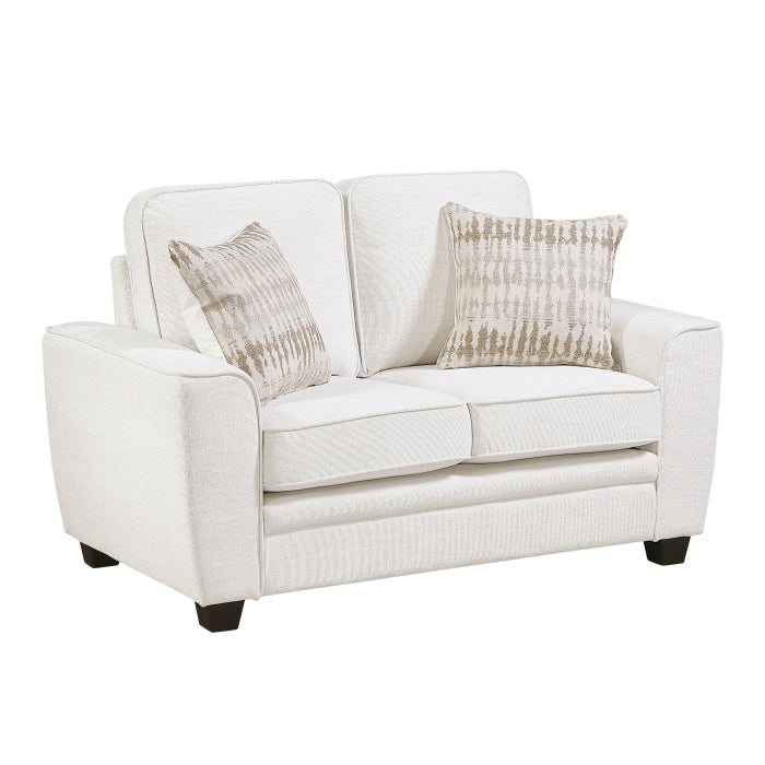 Zander Beige Chenille Sofa and Love Seat Set with Rounded Arms – 9745BE-2PC