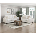 Zander Beige Chenille Sofa and Love Seat Set with Rounded Arms – 9745BE-2PC