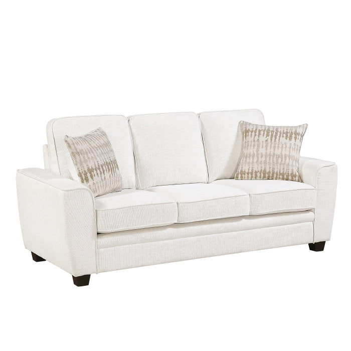 Zander Beige Chenille Sofa and Love Seat Set with Rounded Arms – 9745BE-2PC