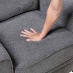 Zander Dark Grey Chenille Sofa and Love Seat Set with Rounded Arms – 9745DG-2PC