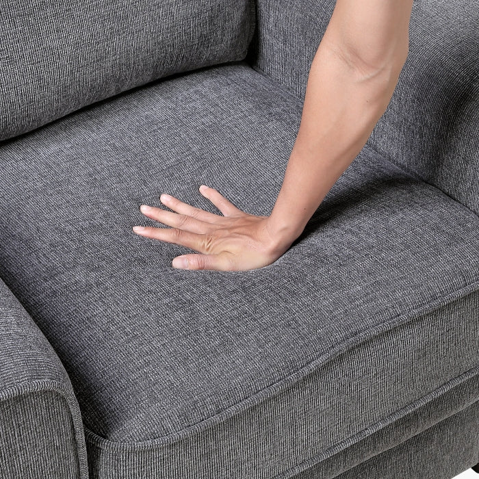 Zander Dark Grey Chenille Sofa and Love Seat Set with Rounded Arms – 9745DG-2PC
