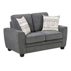 Zander Dark Grey Chenille Sofa and Love Seat Set with Rounded Arms – 9745DG-2PC