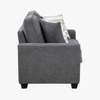 Zander Dark Grey Chenille Sofa and Love Seat Set with Rounded Arms – 9745DG-2PC