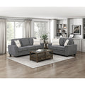 Zander Dark Grey Chenille Sofa and Love Seat Set with Rounded Arms – 9745DG-2PC
