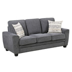 Zander Dark Grey Chenille Sofa and Love Seat Set with Rounded Arms – 9745DG-2PC