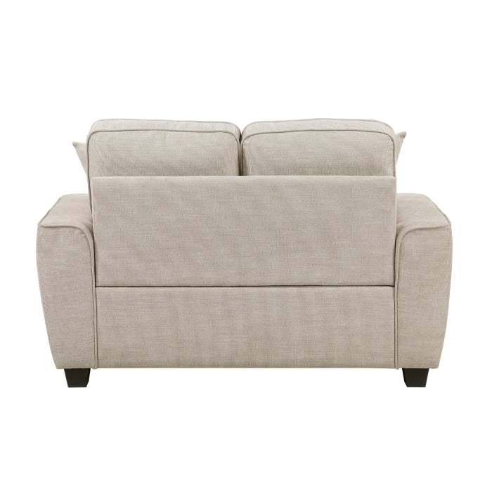 Zander Taupe Chenille Sofa and Love Seat Set with Rounded Arms – 9745TP-2PC