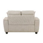 Zander Taupe Chenille Sofa and Love Seat Set with Rounded Arms – 9745TP-2PC