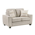 Zander Taupe Chenille Sofa and Love Seat Set with Rounded Arms – 9745TP-2PC