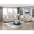 Zander Taupe Chenille Sofa and Love Seat Set with Rounded Arms – 9745TP-2PC
