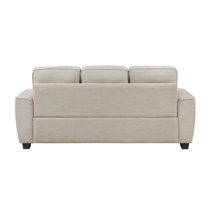 Zander Taupe Chenille Sofa and Love Seat Set with Rounded Arms – 9745TP-2PC