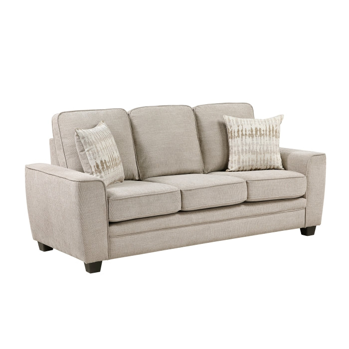 Zander Taupe Chenille Sofa and Love Seat Set with Rounded Arms – 9745TP-2PC