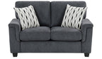 Chelsea Dark Grey Chenille Squared Arm Sofa & Love Seat Set – 9746DG-2PC