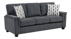 Chelsea Dark Grey Chenille Squared Arm Sofa & Love Seat Set – 9746DG-2PC