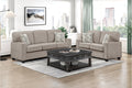 Homelegance 9748TPE-2PC 2 pc Francis taupe chenille fabric sofa and love seat set square arms