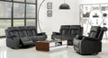Global United 9760GR-2PC 2 pc Parsons II gray bella fabric sofa and love seat with recliner ends