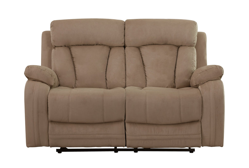 Global United Parsons II Beige Bella Fabric 2-Piece Sofa and Love Seat Set with Recliner Ends – 9760BEI-2PC
