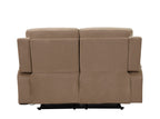 Global United Parsons II Beige Bella Fabric 2-Piece Sofa and Love Seat Set with Recliner Ends – 9760BEI-2PC