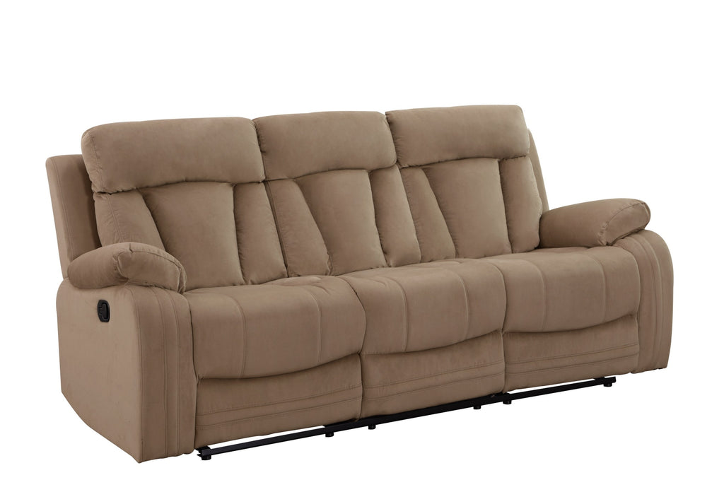 Global United Parsons II Beige Bella Fabric 2-Piece Sofa and Love Seat Set with Recliner Ends – 9760BEI-2PC