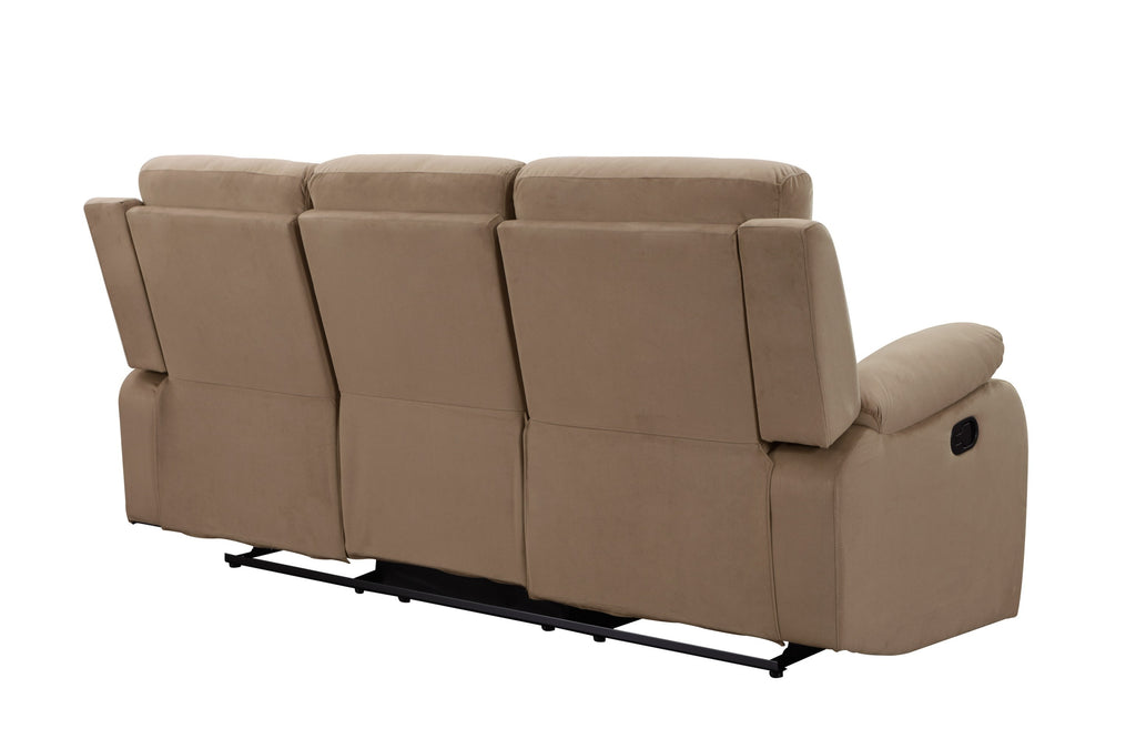 Global United Parsons II Beige Bella Fabric 2-Piece Sofa and Love Seat Set with Recliner Ends – 9760BEI-2PC