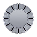 Acme 97610 Nowles mirrored front round faux crystals trim shapes wall mirror