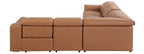 Global United 9762CG-5PC 5 pc DivanItalia cognac italian leather power reclining sectional sofa adjustable headrests