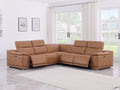 Global United 9762CG-5PC 5 pc DivanItalia cognac italian leather power reclining sectional sofa adjustable headrests