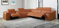 Global United 9762CM-6PC 6 pc DivanItalia camel italian leather power reclining sectional sofa adjustable headrests