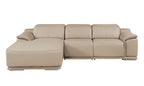 DivanItalia Beige Italian Leather 3-Piece Power Reclining Sectional with Chaise – 9762BEI-3PC-CH