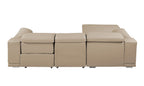 DivanItalia Beige Italian Leather 3-Piece Power Reclining Sectional with Chaise – 9762BEI-3PC-CH