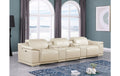 Global United 9762BG-5PC-TH 5 pc DivanItalia beige italian leather power reclining theater sofa with consoles and adjustable headrests