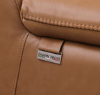 Global United 9762CG-5PC 5 pc DivanItalia cognac italian leather power reclining sectional sofa adjustable headrests