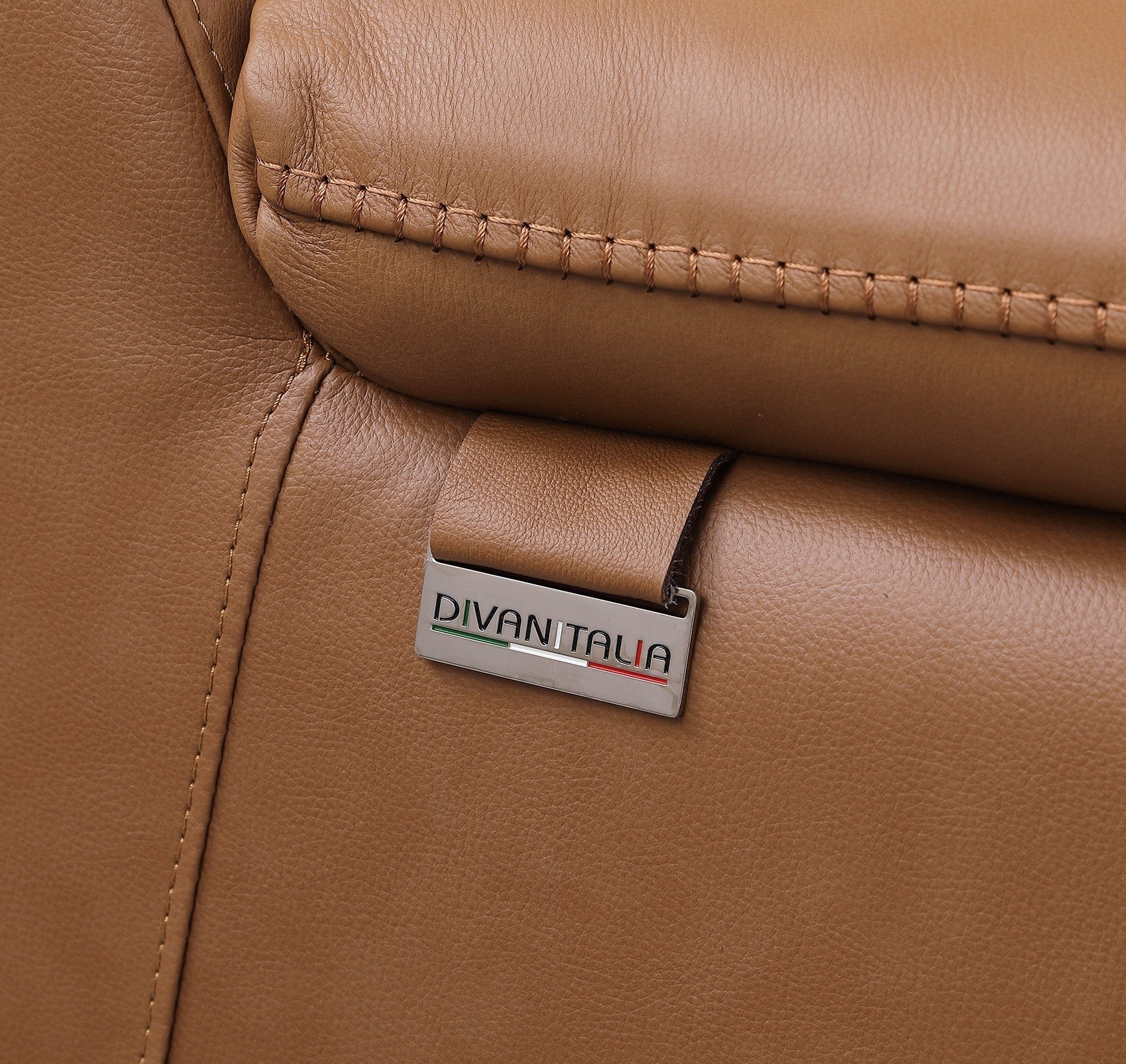 Global United 9762CG-5PC 5 pc DivanItalia cognac italian leather power reclining sectional sofa adjustable headrests