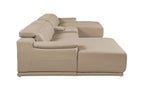 DivanItalia Beige Italian Leather 5-Piece Sectional Sofa with Double Chaise – 9762BG-5PC-2CH