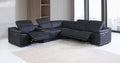 Global United 2679BK-6PC 6 pc Black Genuine leather power reclining sectional sofa adjustable headrests