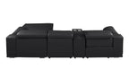 DivanItalia Black Italian Leather 4-Piece Power Reclining Sectional with Chaise – 9762BLK-4PC-CH