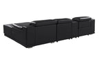 DivanItalia Black Italian Leather 4-Piece Power Reclining Sectional with Chaise – 9762BLK-4PC-CH