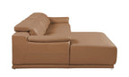 DivanItalia Cognac Italian Leather 3-Piece Power Reclining Sectional with Chaise – 9762CG-3PC-CH