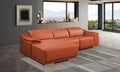 DivanItalia Camel Italian Leather 3-Piece Power Reclining Sectional with Chaise – 9762CM-3PC-CH