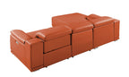 DivanItalia Camel Italian Leather 3-Piece Power Reclining Sectional with Chaise – 9762CM-3PC-CH