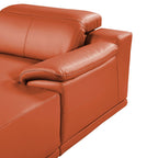 DivanItalia Camel Italian Leather 4-Piece Power Reclining Sectional with Chaise – 9762CM-4PC-CH