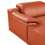 DivanItalia Camel Italian Leather 5-Piece Sectional Sofa with Double Chaise – 9762CM-5PC-2CH
